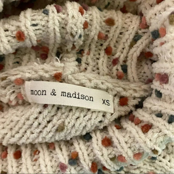 Moon & Madison XS oversized ivory pop‎ the champagne confetti cowl neck sweater - Picture 6 of 7